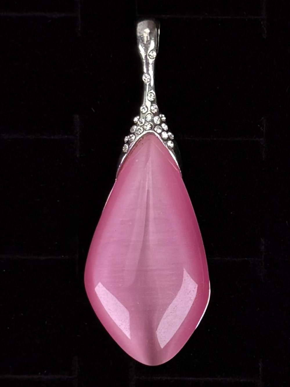 Vintage Pink Large Pendant with free cord Necklace